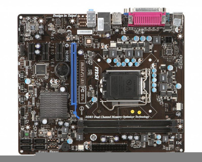 MSI H61M-P21 (B3) LGA 1155 Intel H61 Chipset DDR3 Micro-ATX Motherboard for Core i7/i5/i3 - Supports 4x SATA2 - 2x DIMM