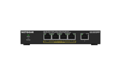 GS305PP - NetGear 5-Port Gigabit PoE+ Unmanaged Network Switch