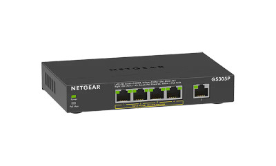 GS305P - NetGear 5-Port Gigabit PoE+ Unmanaged Network Switch