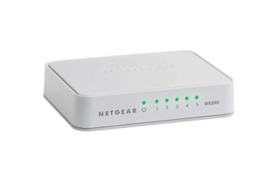 Netgear GS205 SOHO Ethernet Switch 5 Network Twisted Pair 2 Layer Wall Mountable Desktop