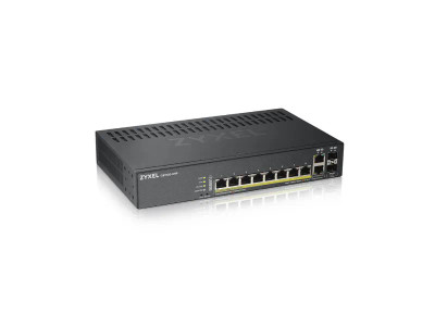 Zyxel Gs1920-8hpv2 8-Port High Powered Gigabit Ethernet PoE+ Hybrid Switch - Ideal for Small Business Networks