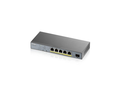 GS1350-6HP - ZYXEL 5-port GbE Smart Managed PoE Switch with GbE Uplink -