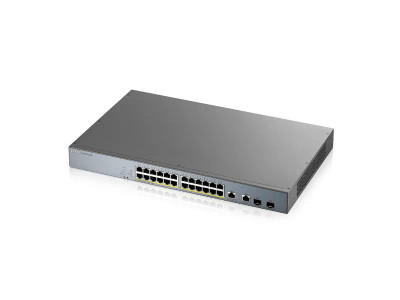 GS1350-26HP - Zyxel 24-Port PoE+ Gigabit 2x SFP Layer 2 Network Switch