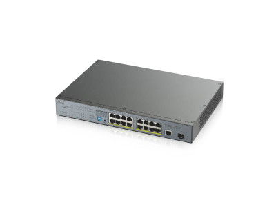 GS1300-18HP - ZYXEL 16-port GbE Unmanaged PoE Switch with GbE Uplink - 1