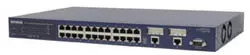 Netgear FSM726 Ethernet Switch 26-Port 10/100/1000Base-TX 2 x SFP, Rack-Mounted for Network Connectivity