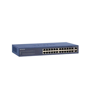 Netgear FS526T Smart Ethernet Switch 24x10/100Base-TX LAN 2x10/100/1000Base-T LAN - for small business networks