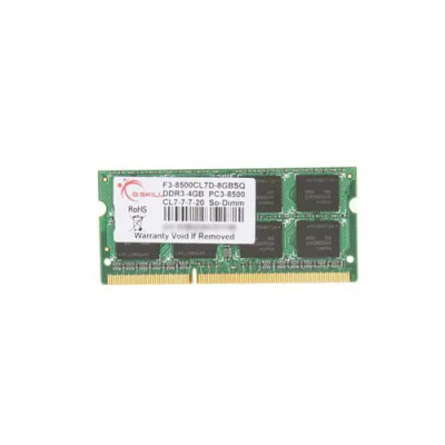 G.Skill 8GB DDR3-1066MHz Laptop Memory Kit, Non-ECC, CL7, 204-Pin SoDIMM - F3-8500CL7D-8GBSQ