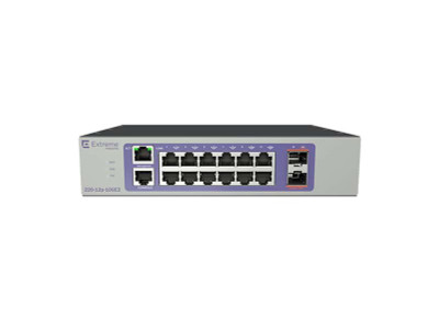 Extreme Networks 210-12t-GE2 12-Port Ethernet Switch in Black, Compact Design, Ideal for Small Office Networks