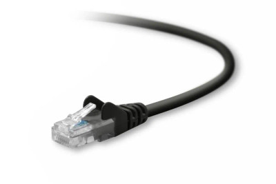 Belkin 10ft Cat5e RJ45 Network Patch Cable in Black, compatible with networking setups