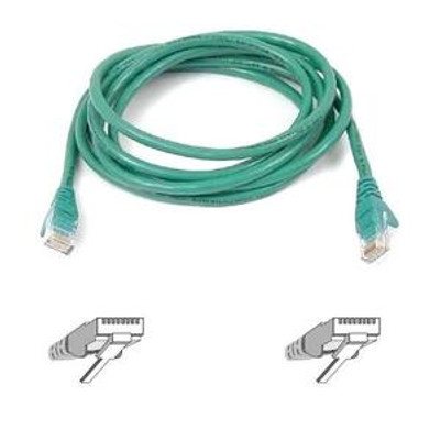Belkin 2M Cat5e Network Patch Cable in Green - A3L791B02M-GRNS - for Ethernet connections.