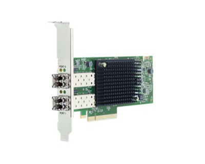 Broadcom LPe35002-M2 PCIE Gen4 X8 FC Host 2 Port 32GFC Adapter for Short Wave Optical LC SFP+.