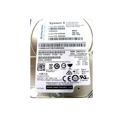 Lenovo 900GB SAS Hard Drive 10000RPM 2.5 128MB Cache Hot Swap - Compatible with Servers - Data Storage Soluti