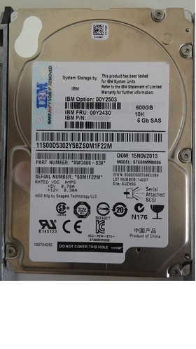 00Y2430 - IBM 600GB 10K RPM SAS 6Gb/s 2.5" HDD