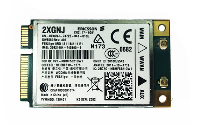 2XGNJ - Dell Mini PCIe 3G HSDPA WWAN Wireless Card