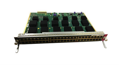 Cisco Catalyst 4000 48-Port Ethernet Module WS-X4448-GB-RJ45-RF for 10/100/1000, mounted in server rack