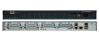 Cisco 2901 Router with 2 GE 4 EHWIC 2 DSP 256MB CF 512MB DRAM IP Base - Mounted in a Server Rack