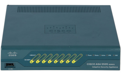 Cisco ASA5505-50-BUN-K9 Security Appliance, 50 Users, 8 Ports, 3DES/AES, ASA 5500 Series Firewall, for Network Security.