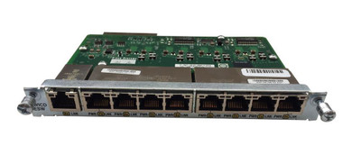 Cisco HWIC-D-9ESW 9-port 10/100 Ethernet Switch for HWIC with 9 x 10/100Base-TX ports, compatible with Cisco routers.