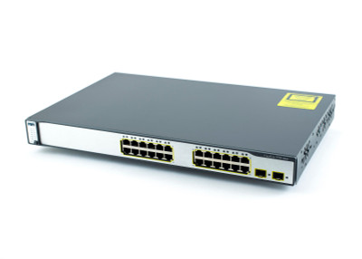 Cisco Catalyst 3750 24-Port RJ-45 Switch with 2x SFP Ports, Rack-mountable - Compatible with WS-C3750-24TS-S