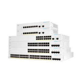 Cisco CBS220 Smart 16-Port GE 2X1G Switch mounted in a server rack