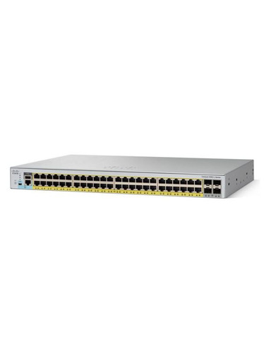 Cisco Catalyst 2960L-48TQ-LL Layer 4 Switch with 48 RJ-45 Ports and 4 SFP+ Ports, for Network Management