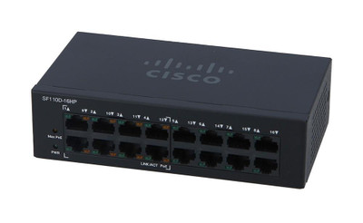 SF110D-16HP= - Cisco 16-Port 10/100 PoE Unmanaged Fast Ethernet Switch