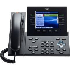 Cisco Unified IP Phone 8961 Standard VoIP Phone CP-8961-C-A-K9-RF mounted in an office setting