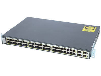 Cisco Catalyst 3750 48-Port PoE Switch RJ-45 WS-C3750-48PS-S for Network Management