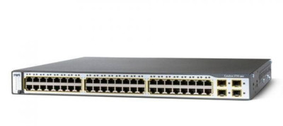 Cisco Catalyst 3750 48-Port PoE Switch RJ-45 WS-C3750-48PS-S for Network Management