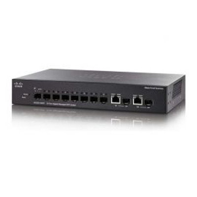 Cisco SG300-10SFP Switch with 8 Gigabit Ports and 2 Combo Mini-GBIC Ports - Ideal for Small Business Networks