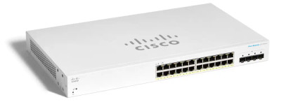 Cisco CBS220-24T-4X 24-port Gigabit Ethernet switch with 4 10G SFP+ ports for high-speed network connectivity.