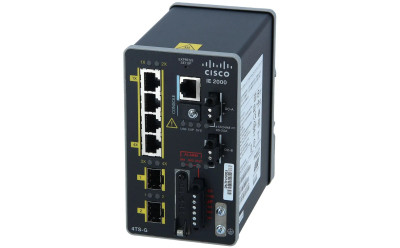 Cisco IE-2000-4TS-B 4-Ports RJ-45 10/100/1000Base-T USB industrial Ethernet switch for network connectivity.