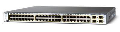 Cisco Catalyst 3750 48-Port PoE Switch WS-C3750G-48PS-E - Compatible with 10/100/1000T RJ-45 networks