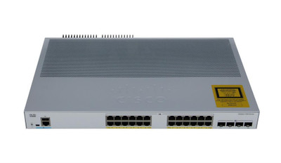 Cisco C1000-24P-4G-L-RF 24-port PoE+ switch with 4 SFP uplinks, ideal for network installations.