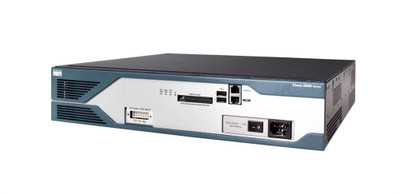 Cisco 2821 4Pair G.Shdsl Bundle Hwic-4Shdsl SP Svcs 128F/512D router mounted in server rack