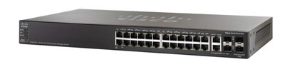 Cisco SG500X-24P-RF 24-port Gb PoE switch with 4 10Gb stackable ports, ideal for network management.