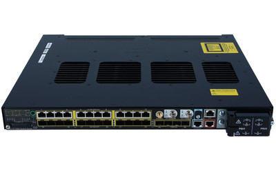 Cisco IE-5000 16-port switch with 12 PoE+ ports, 4 Gigabit Ethernet ports, ideal for industrial Ethernet networks.