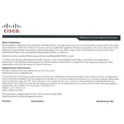 L-LIC-CT8500-100A= - Cisco 100 Ap Adder E-License For 8500 Wireless Controller