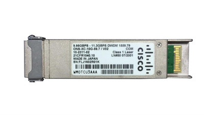 Cisco ONS-XC-10G-59.7= 10GBase-DWDM XFP Transceiver Module for OC-192/STM-64, 80km, 1559.79nm, LC Connector, Single-mode