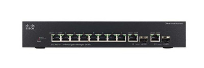 Cisco SG300-10-RF Switch with 8 Gigabit Ports and 2 Combo Mini-Gbic Ports for Networking Racks