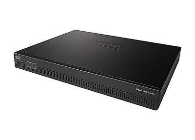 Cisco One ISR 4321 router with 2 GE ports, 2 NIM slots, 4GB flash, 4GB DRAM, IP Base - mounted in a network rack