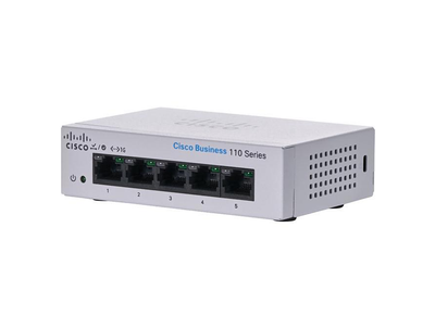 Cisco Business 110 Unmanaged Switch with 5 Gigabit Ports - Ideal for Small Businesses