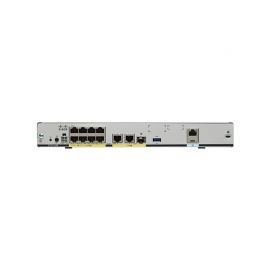 Cisco ISR 1100 8P Dual GE WAN with LTE Adv SMS/GPS 802.11ac-A WiFi router, mounted in a server rack