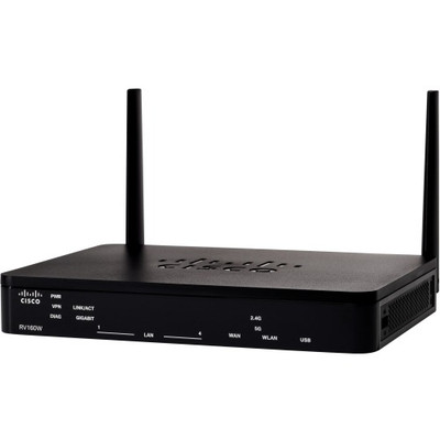 Cisco RV160W wireless router for IEEE 802.11ac Ethernet, part number RV160W-A-K9-NA, ideal for small businesses.
