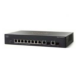 Cisco SG355-10MP 8-port PoE+ switch with 62W power budget, 2 combo Mini-GBIC ports, for network setups