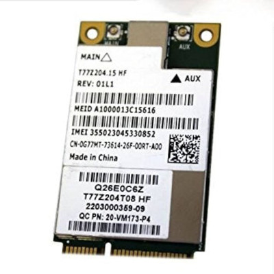 Dell Qualcomm Gobi 3000 Mini PCIe Wi-Fi Card for G77MT, compatible with servers