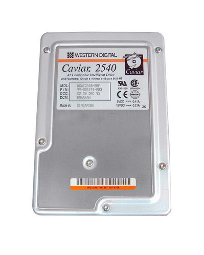 WDAC2540-00F - WESTERN DIGITAL 540MB 4500RPM ATA IDE HDD