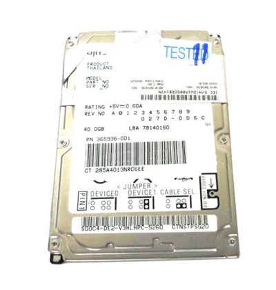 345630-001 - HP 40GB 5400RPM IDE 2.5" HDD