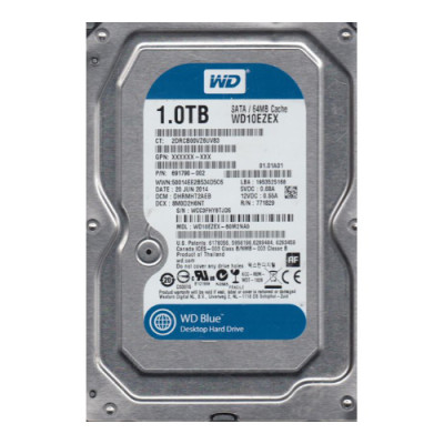 Western Digital Blue 1TB SATA Hard Drive 7200RPM 64MB Cache 3.5-Inch - Compatible with servers