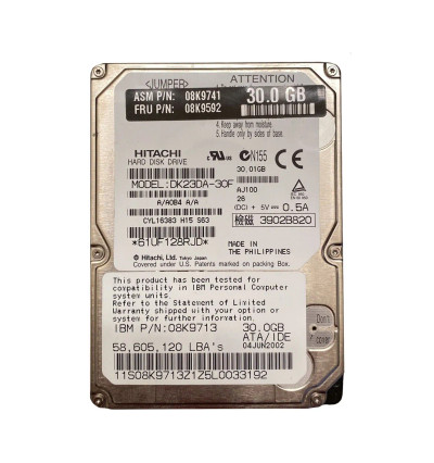 DK23DA-30F - Hitachi 30GB 4200RPM IDE 2.5" HDD